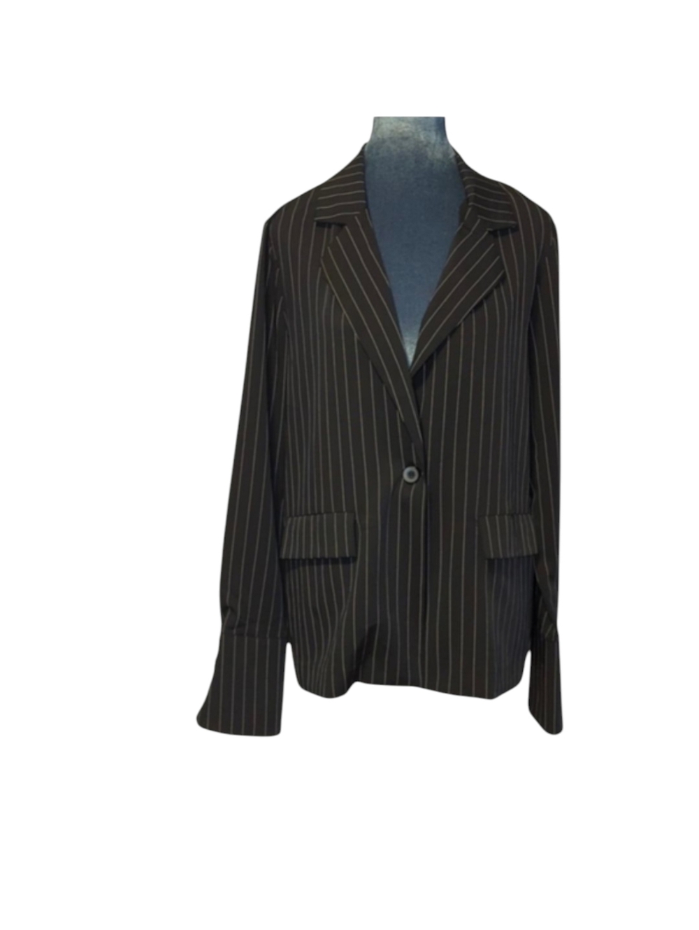 Honey Punch Women's Black Pinstripe Blazer Jacket Size M